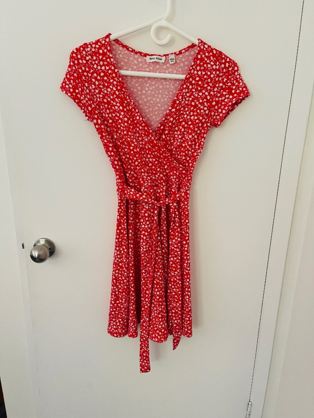 Rebel sugar red dress v neck fit and flare